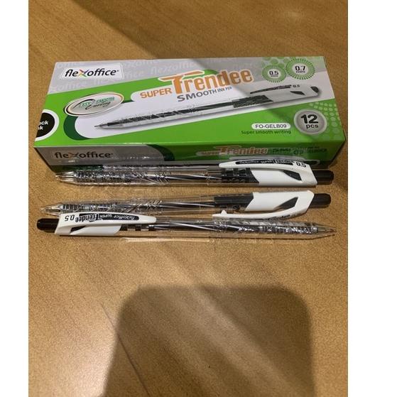 

SIAP KIRIM れ (12pcs) Pulpen Flexoffice Trendee 0.5mm Cetekan Hitam / Biru / Merah ❅