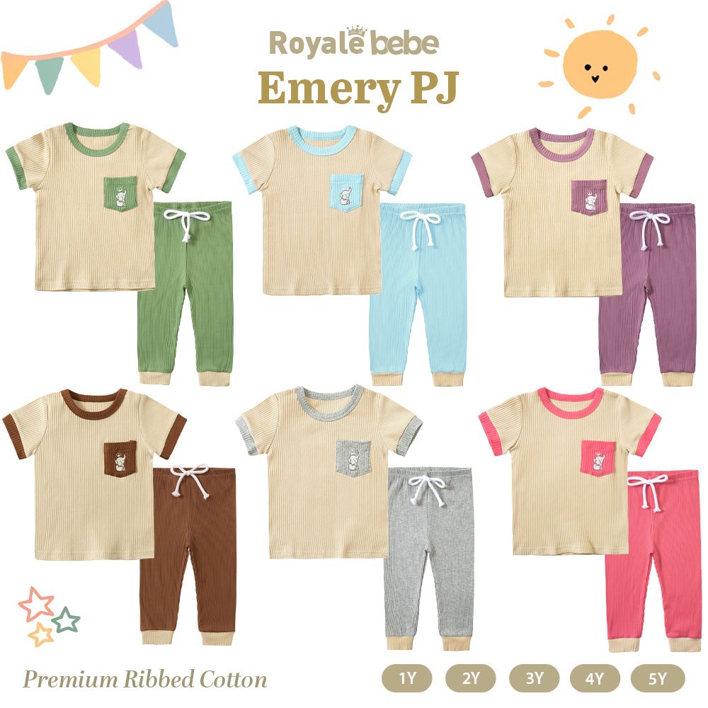 ROYALE BEBE EMERY PAJAMAS SETELAN PIYAMA ANAK 1-5 TAHUN