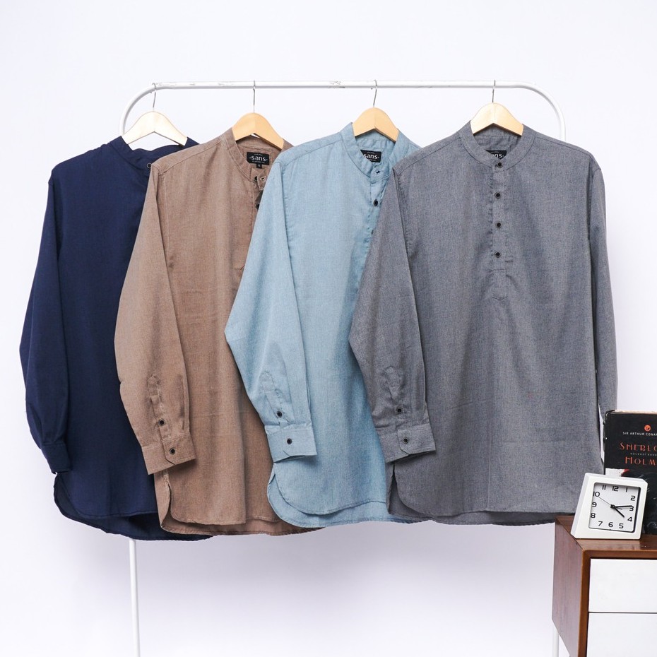 Kemeja Koko Pria Model Kurta Salman Lengan Panjang | Kemeja Koko Kurta Pakistan
