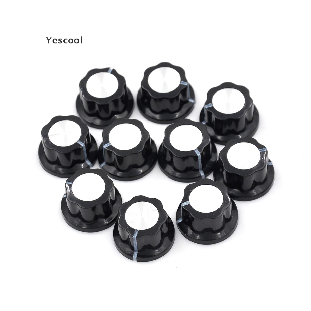 Yescool 10pcs Kenop Potentiometer Putar Diameter 6mm Bahan Bakelite