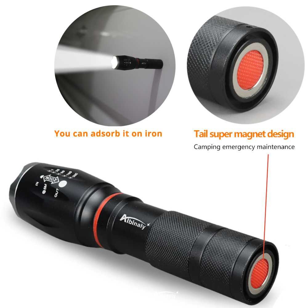 Senter LED TH 26 Flashlight Cree XM-L T6 8000 Lumens Hemat Energi Cahaya Terang Perlengkapan Outdoor