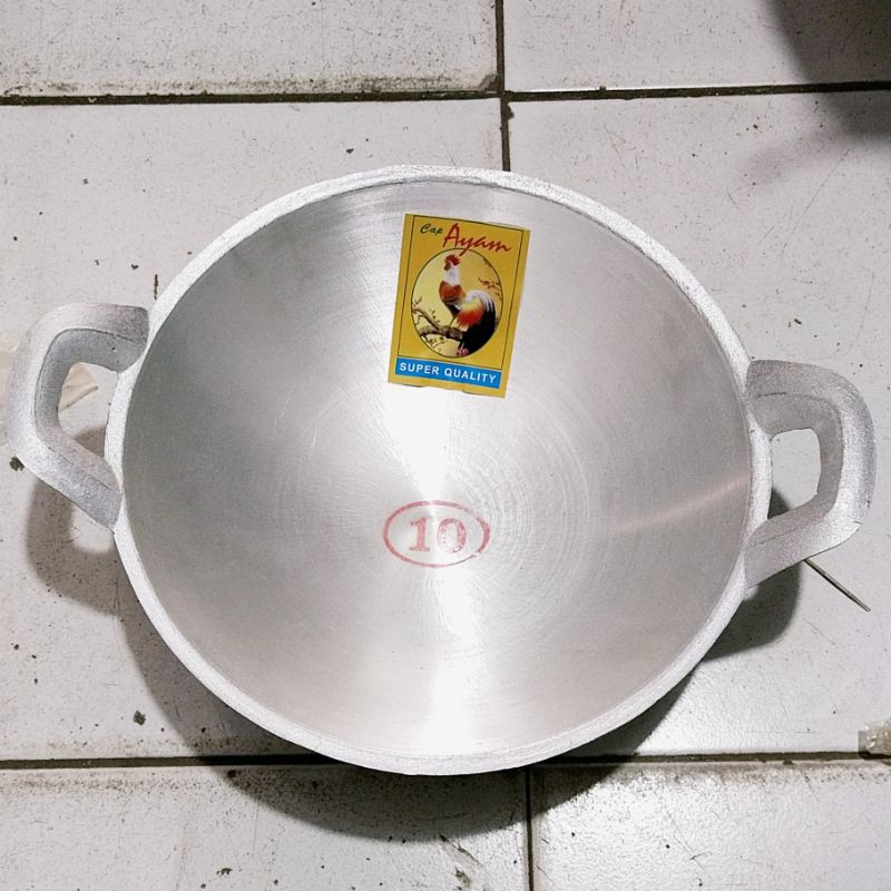 Wajan kuali cekung no.10/wajan kuali penggorengan aluminium tebal