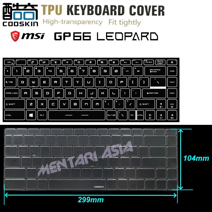 Keyboard Protector MSI GP66 Leopard - COOSKIN Premium TPU CLEAR