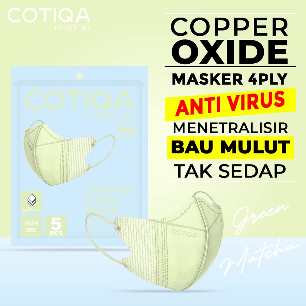 COTIQA Masker DUCKBILL COPPER OXIDE Premium Mask 4ply isi 5 pcs