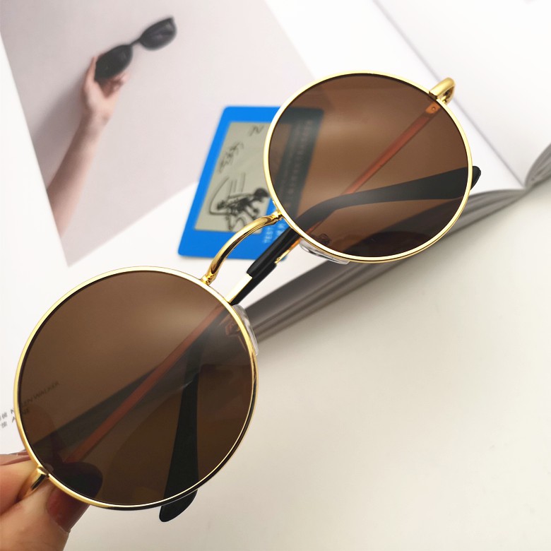 Retaily K203 Kacamata Bulat Hitam Sunglasses Fashion Wanita Pria