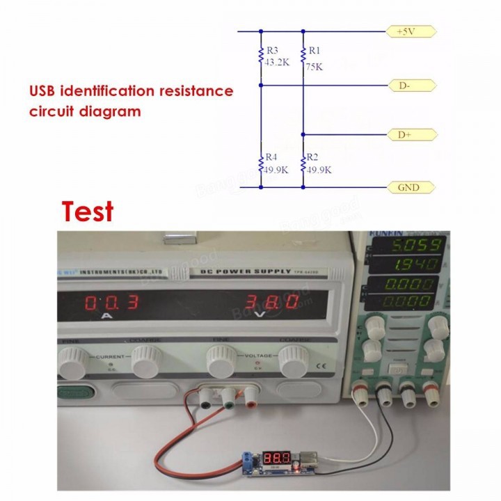 USB Charger LED Step Down Buck Converter Voltmeter Module