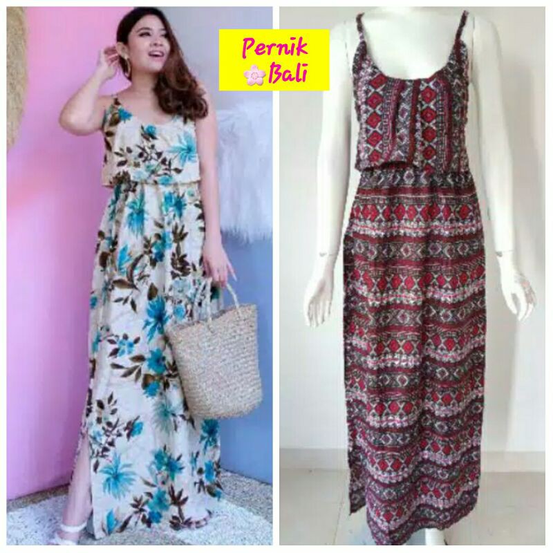 JUMBO dan STANDART Dress Cipir Kecipir Panjang Rayon PernikBali