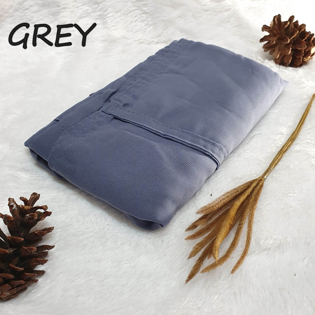 Khimar KAYLA Dua Layer Jumbo Nonped / Fine Katun Hijab Syari-grey