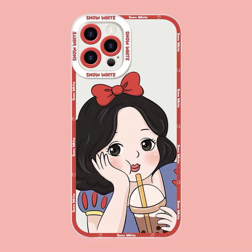 Soft Case TPU Motif Princess Untuk Iphone 14 13 12 11 Pro X XR XS Max 6 6S 7 8 Plus