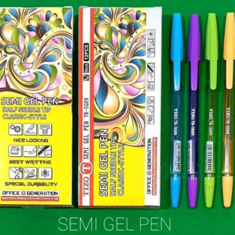 

(12Pc)Bolpoin Tizo Cover TB-SG09 Warna-Warni Tinta Hitam/ Biru/ merah