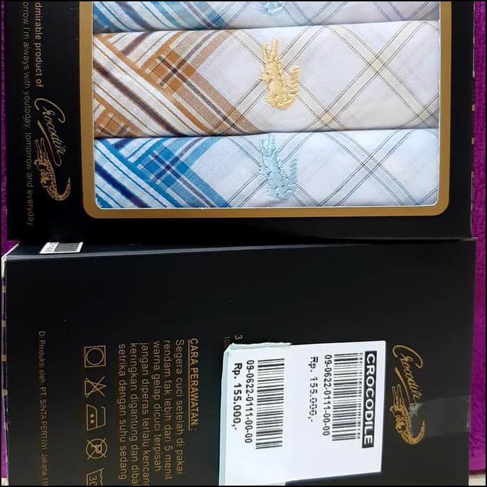 SAPU TANGAN CROCODILE PRIA DASAR PUTIH STP383