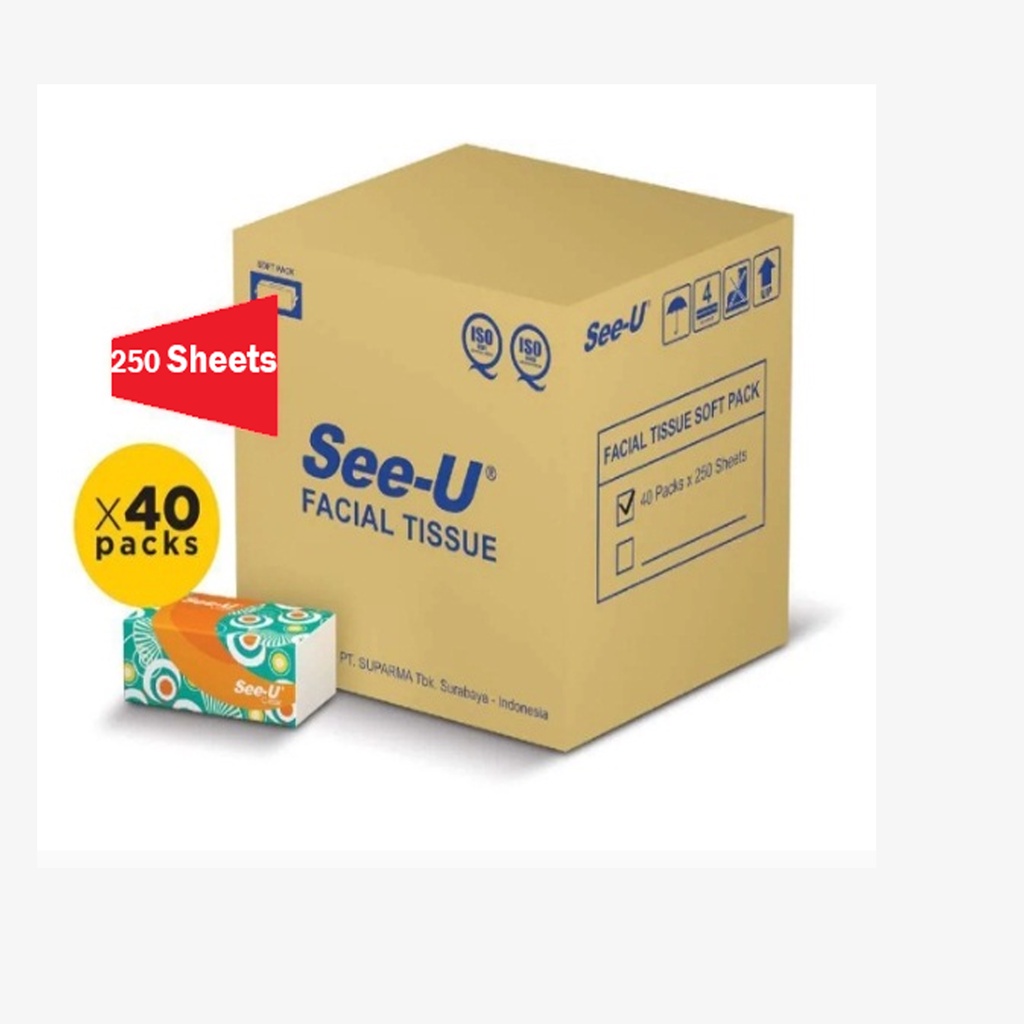[1DUS 40PACK] Tissue See-U 250 Sheets Facial tissue See-U 250 Sheets 2Ply Tissue wajah See-U 250 She