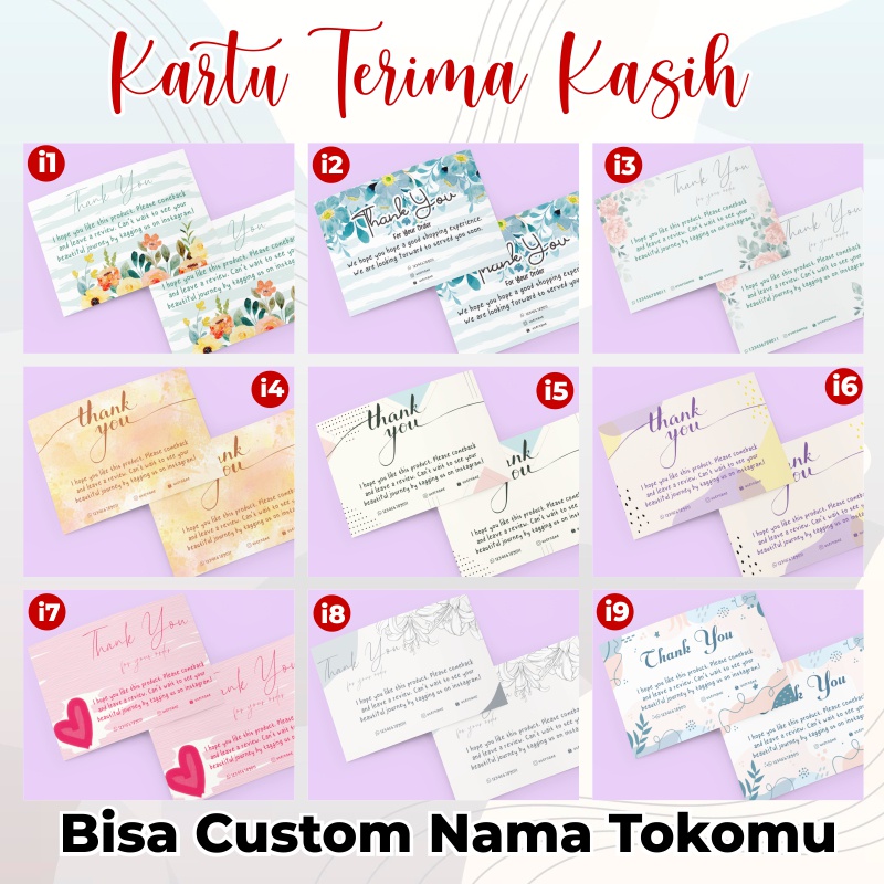 KARTU THANK YOU | KARTU TERIMA KASIH OLSHOP