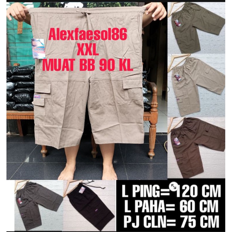 KOLOR SIRWAL CARGO JUMBO XXL BAHAN KANVAS TWIL TEBAL/KOLOR BIG SIZE MUAT BB 85 KL