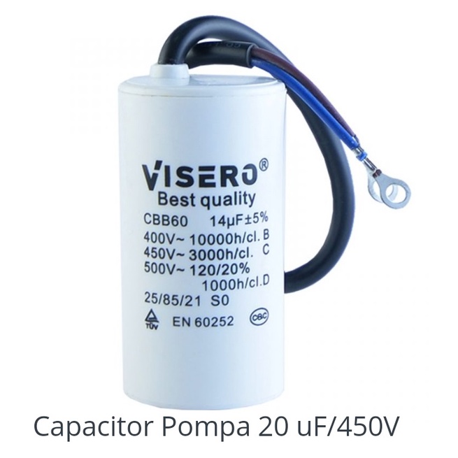 kapasitor pompa air 20uf visero