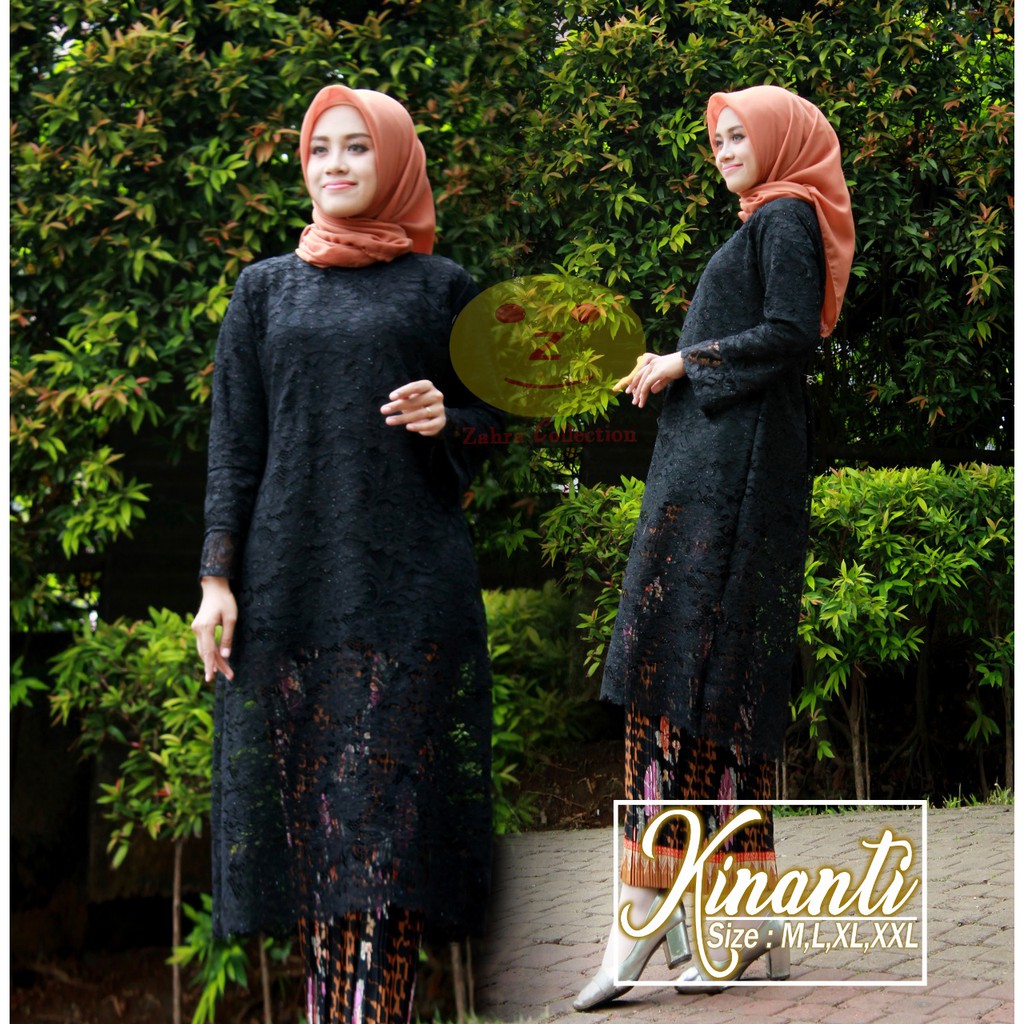 Setelan Kebaya Modern Rinjani Long Cape Hitam dan Lainnya