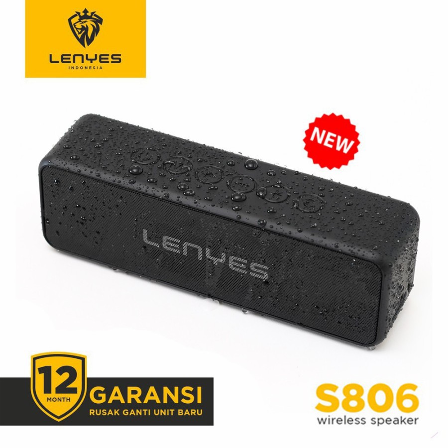 JG SPEAKER BLUETOOTH LENYES S806 ORIGINAL 100% WATERPROOF WIRELESS PORTABLE SPEAKER S-806