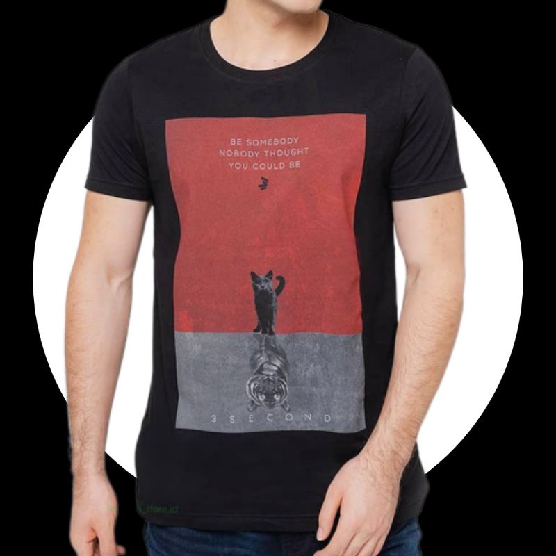 BAJU KAOS TSHIRT T SHIRT DISTRO FASHION PRIA COWOK LAKI LAKI DEWASA THREE SECOND 3SECOND THREESECOND