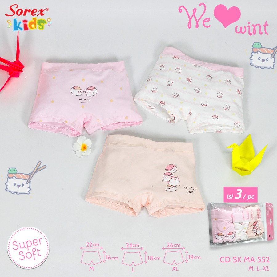 Celana dalam boxer anak Segiempat Cd Sorex kids SK MA 552 502 501