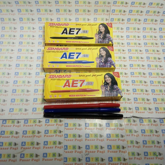 

Bergaransi Pen Pulpen Standrad Ae 7 0.5 Hitam Merah Biru Trendi