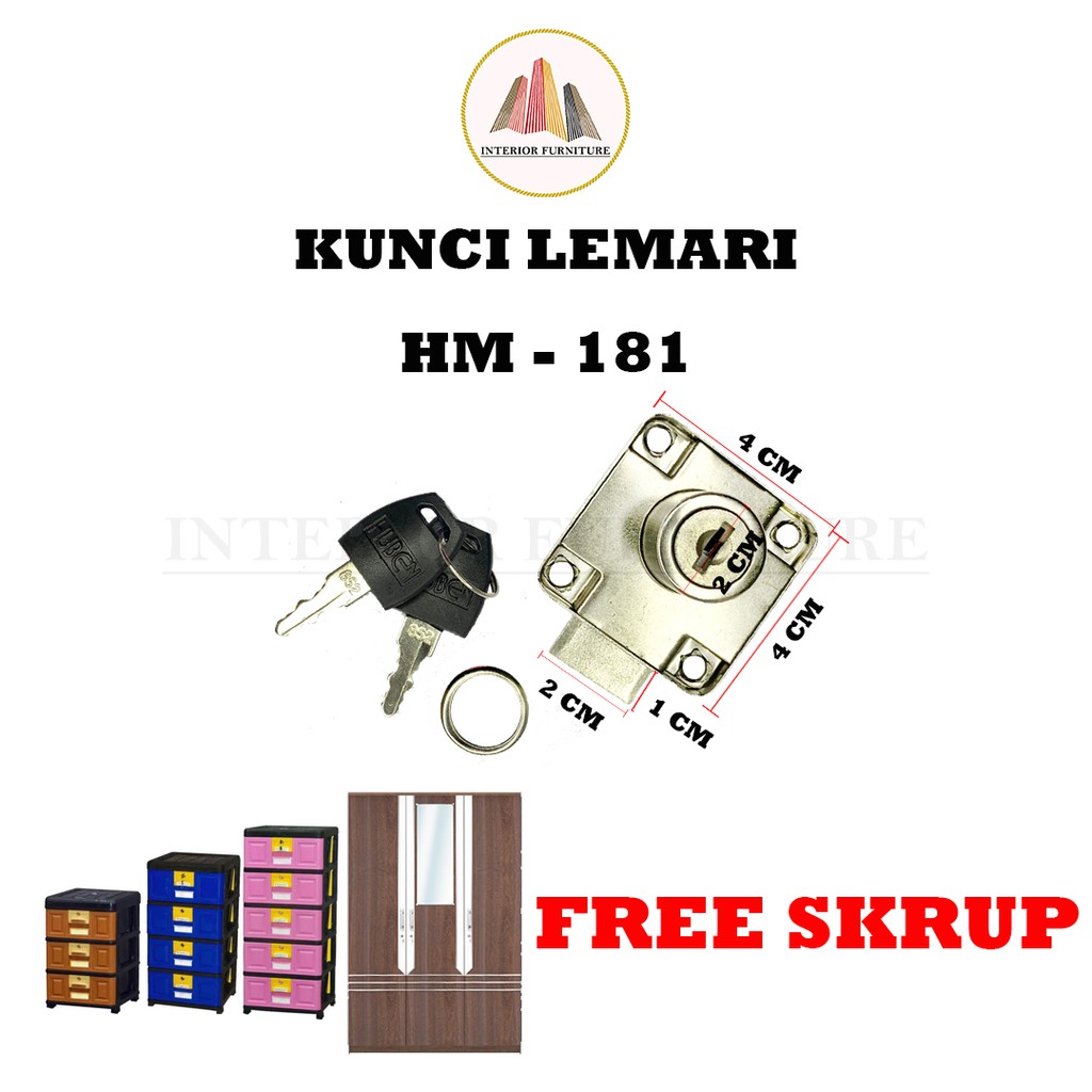 Kunci Laci - Kunci lemari Huben HM-181 FREE SEKRUP