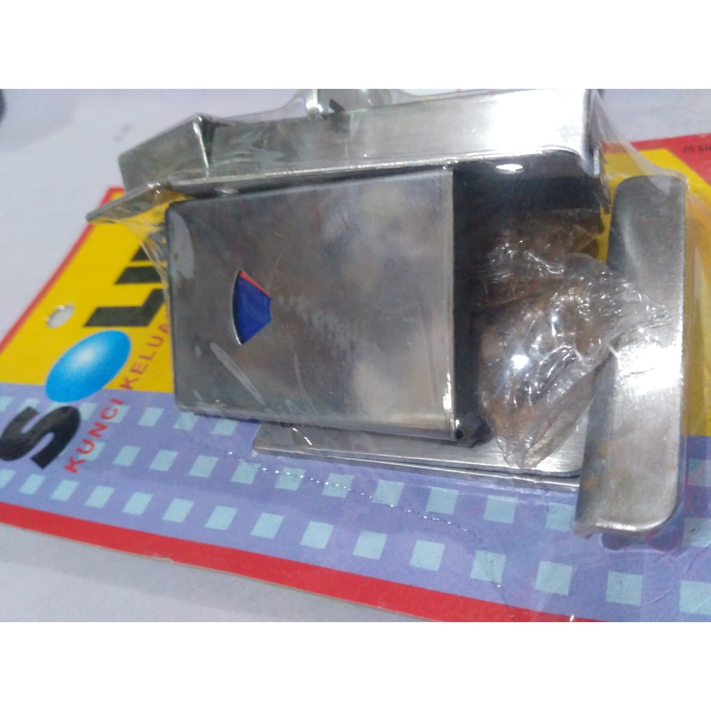 Kunci toilet indikator merah biru grendel pintu WC umum chrome slot lavatory grendel