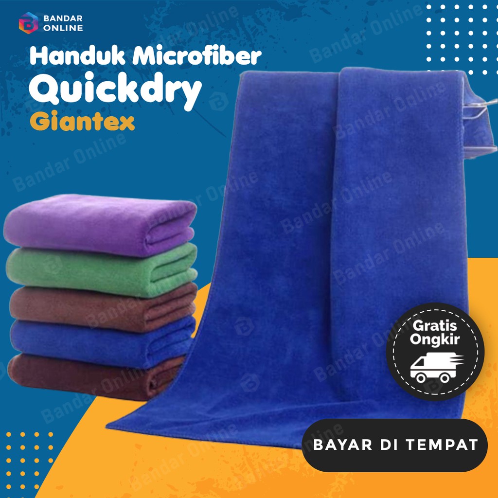 (MAINANKYU) Giantex Handuk Microfiber Quickdry 35 X 75 Cm - U0755 - Blue