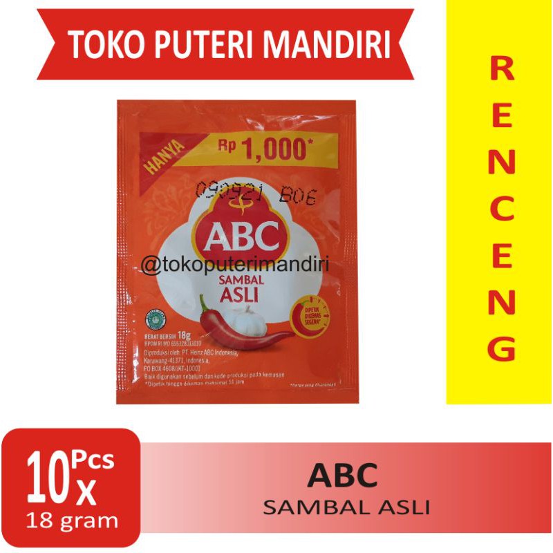 

Saos ABC 18 gram Renceng isi 10 Pcs