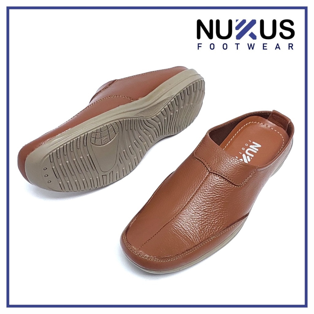 Nukus Sandal Selop Bustong Pria Kulit Sapi Asli - KS GB