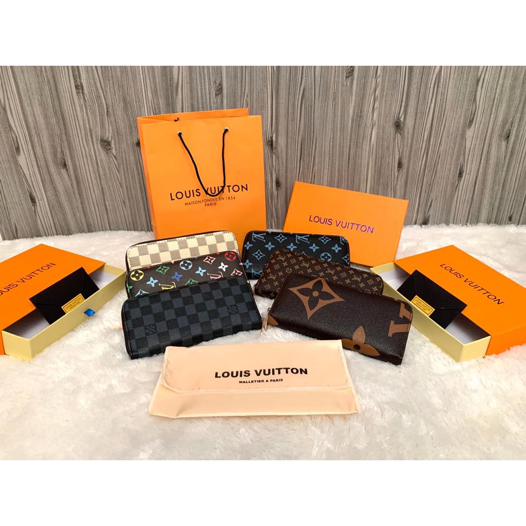 DOMPET LV PANJANG WANITA + BOX + PAPPER BAG