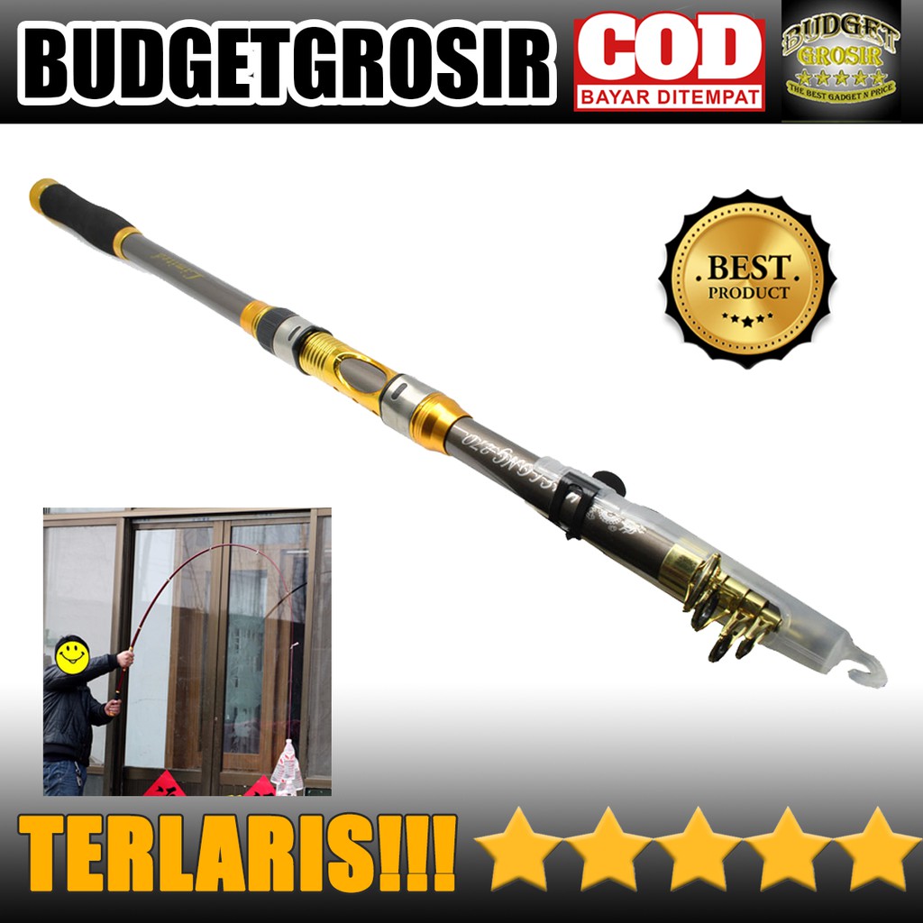 Joran Pancing Carbon Fiber Sea Fishing Rod 2.7M/6 - Gray--Yuelong