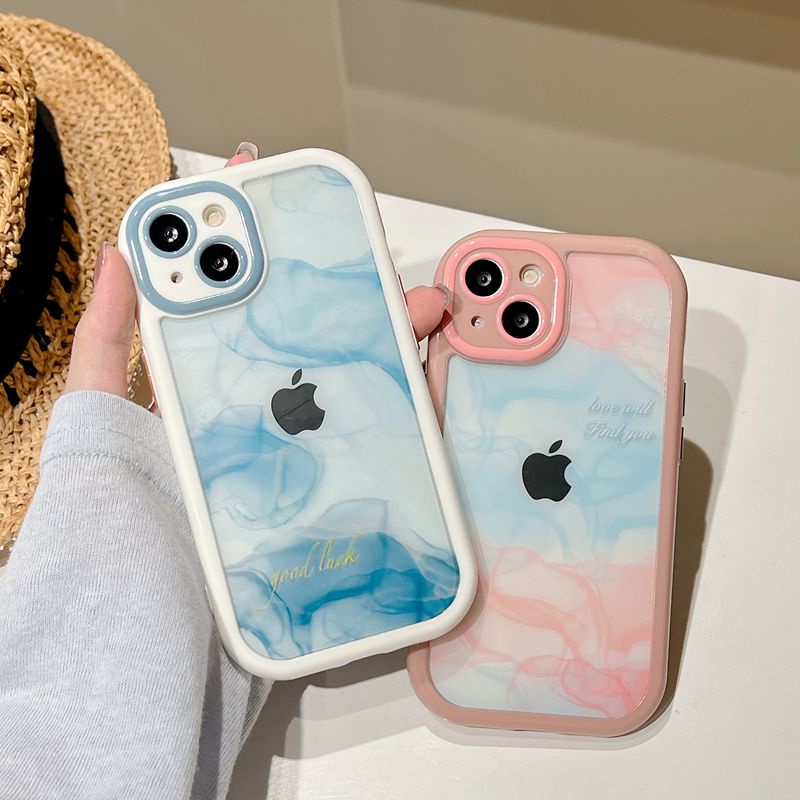 Fashion Purple Blue Marble Soft Case iP iPhone 14 + Plus SE 2020 X XR XS Max 11 12 13 Pro Max Clear Cream Casing Apple