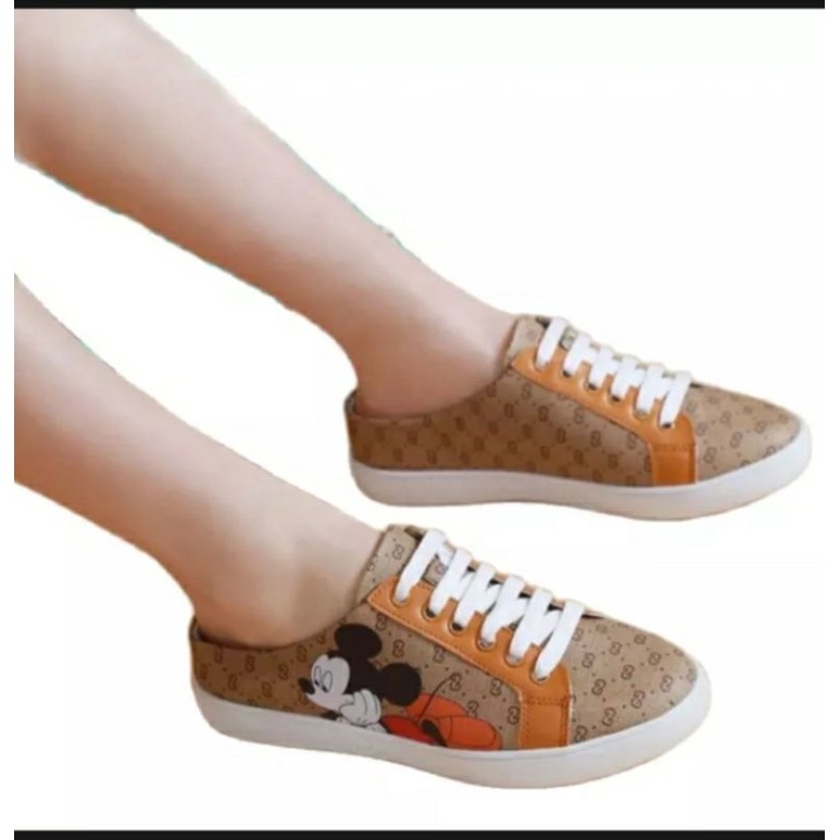 SEPATU KETS SNEAKERS GUCCI MICKEY MIKI WANITA GC SANTAI MODEL IMPORT KOREA