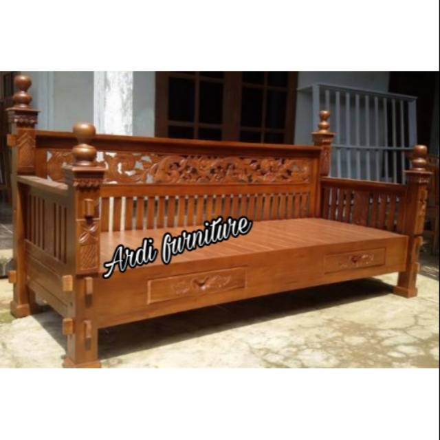 Bangku,bale-bale ukir jepara kursi panjang kayu jati ukiran jepara