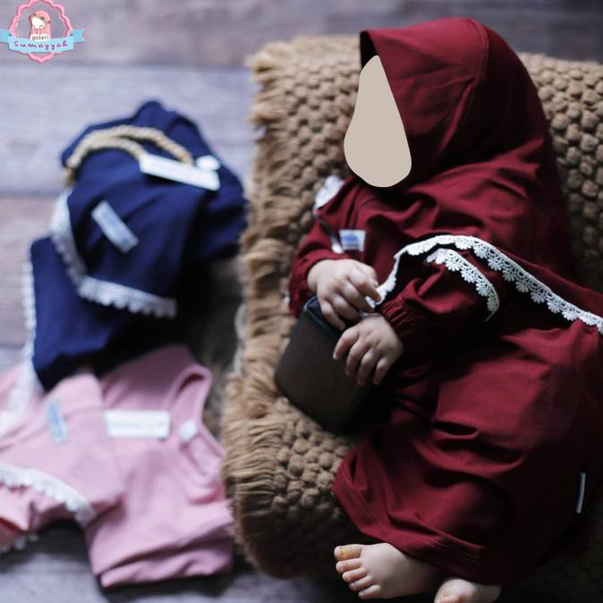 Gamis Bayi Baru Lahir | Gamis Anak Maroon | Gamis Set Kaira By Dzakira - Dusty Pink, S Tarikyowsis