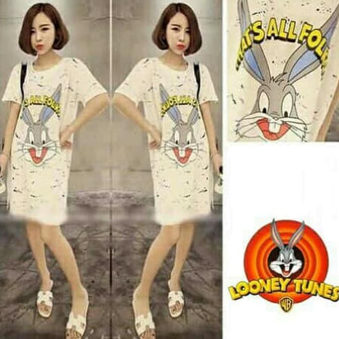 Dres Kaos/Terusan Wanita/Daster/Dres Looney Tunes Bahan Daster Adem