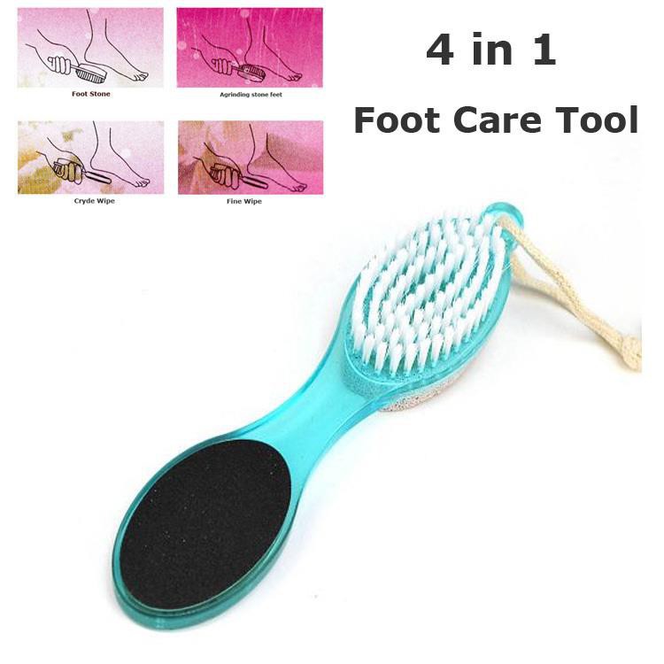 SIKAT PENGHALUS KULIT TUMIT KAKI PERAWATAN KUKU PEDICURE PADDLE BRUSH 4 IN 1 - WARNA ACAK