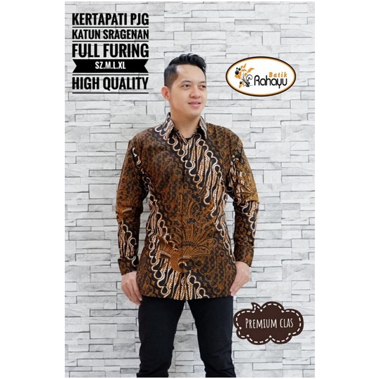 KERTAPATI KEMEJA BATIK SOLO PRIA LENGAN PANJANG LAPIS FURING ATASAN PREMIUM MODERN KOPRI PGRI RAHAYU
