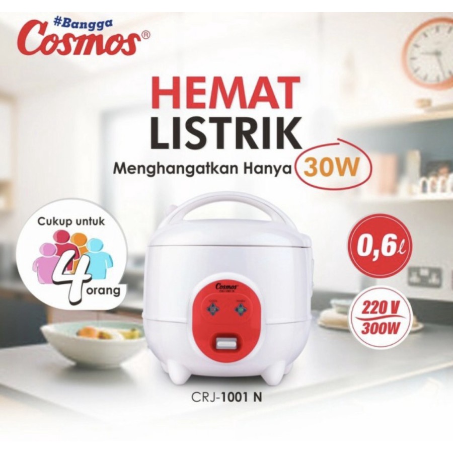 Cosmos Rice Cooker Non Stick CRJ-1001 N - 0.6L