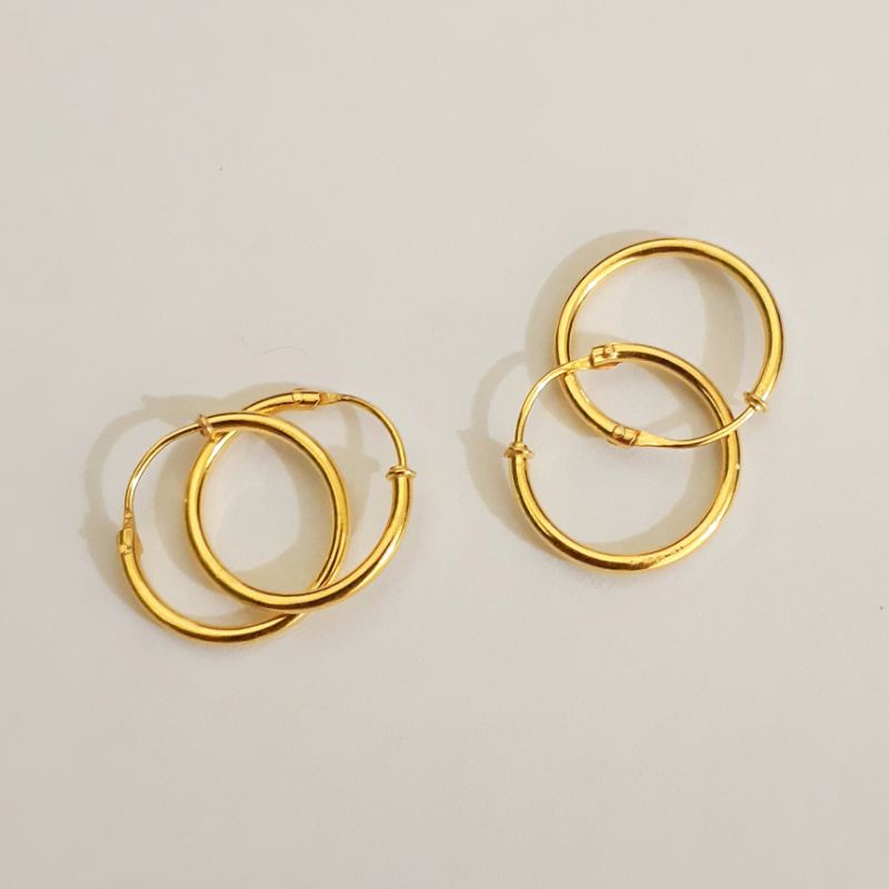 Anting Ring Polos Emas Muda