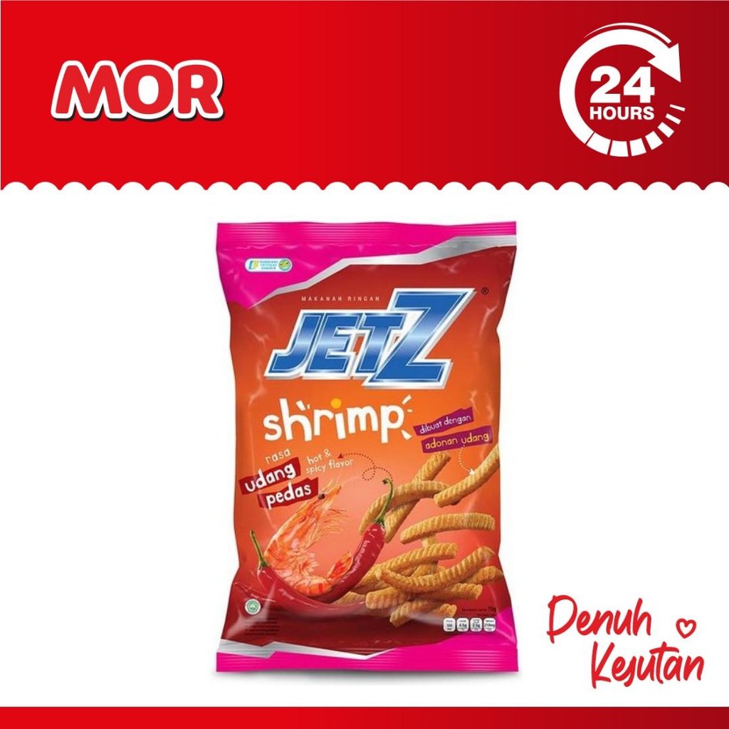 JETZ Shrimp Rasa Udang Pedas Chiki Stik Hot Spicy 70 gr