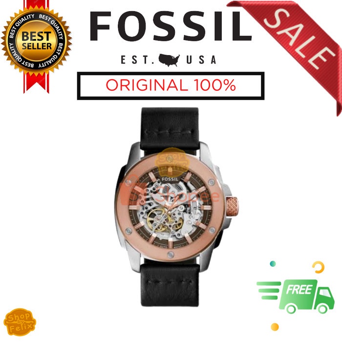(BISA COD) PROMO JAM TANGAN FOSSIL AUTOMATIC SKELETON ME3082 FULLSET