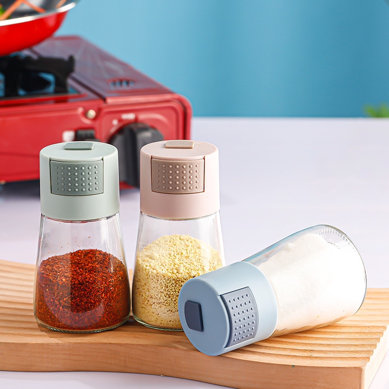 Botol Bumbu Dapur Bahan Kaca Ukuran 180ML Model Tekan Warna Acak