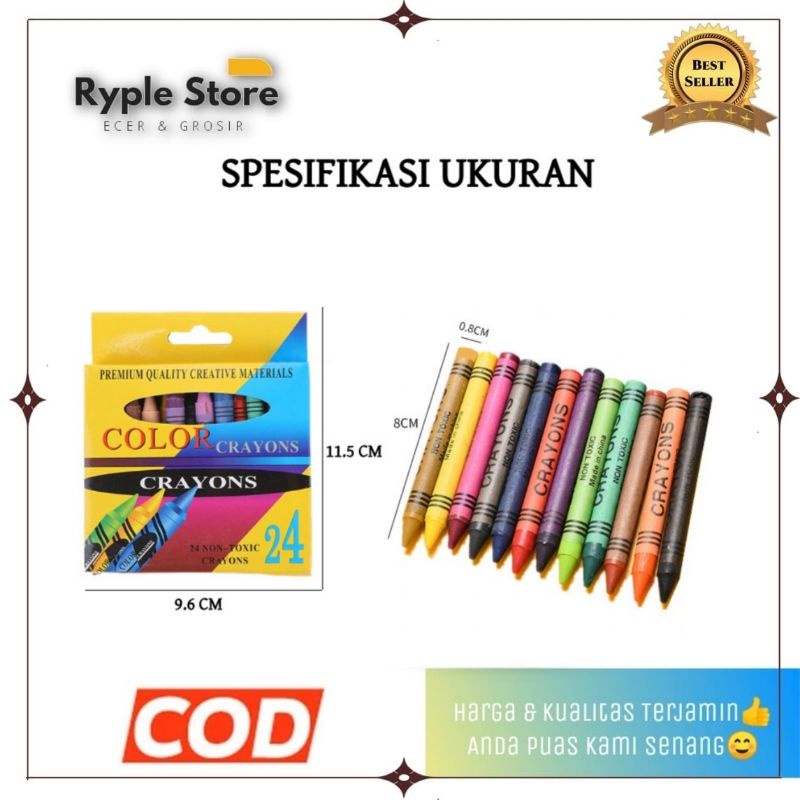 

Crayon Anak Set ISI 24 COLORS Pensil Warna Alat Lukis Set Crayon