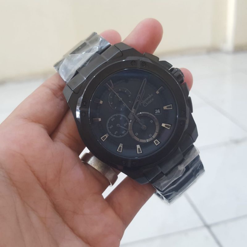 AC6595 Full Black || Alexandre Christie Pria AC 6595 MC Black Original