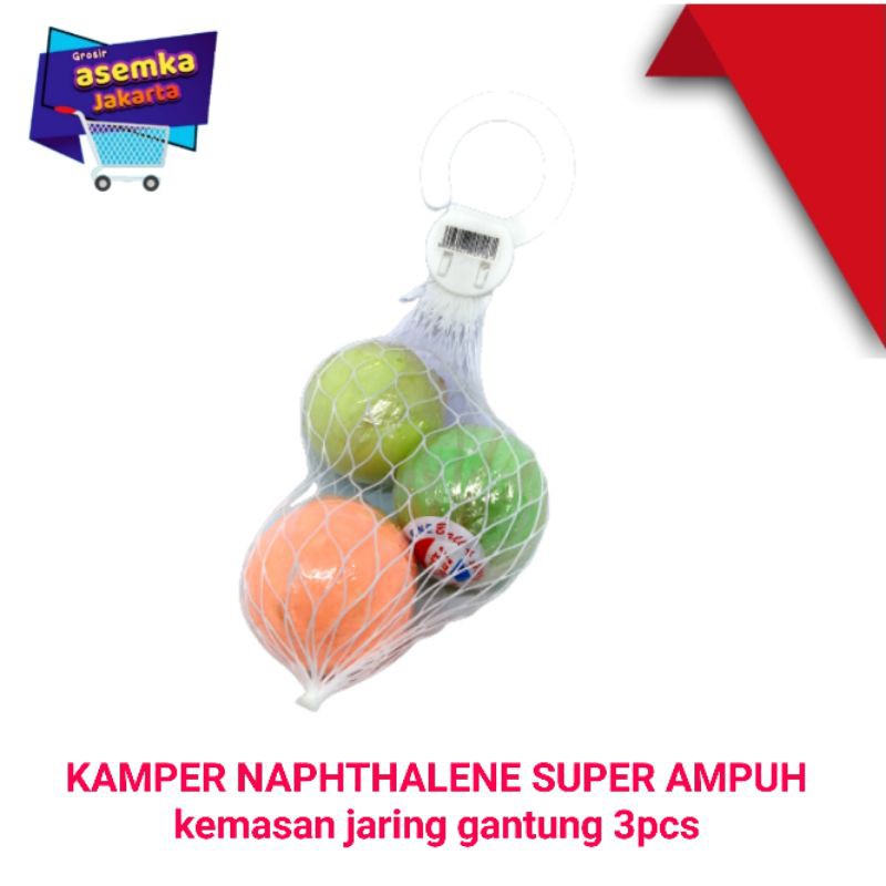 Kamper Toilet lemari Bola Gantung kemasan jaring 3pcs bola