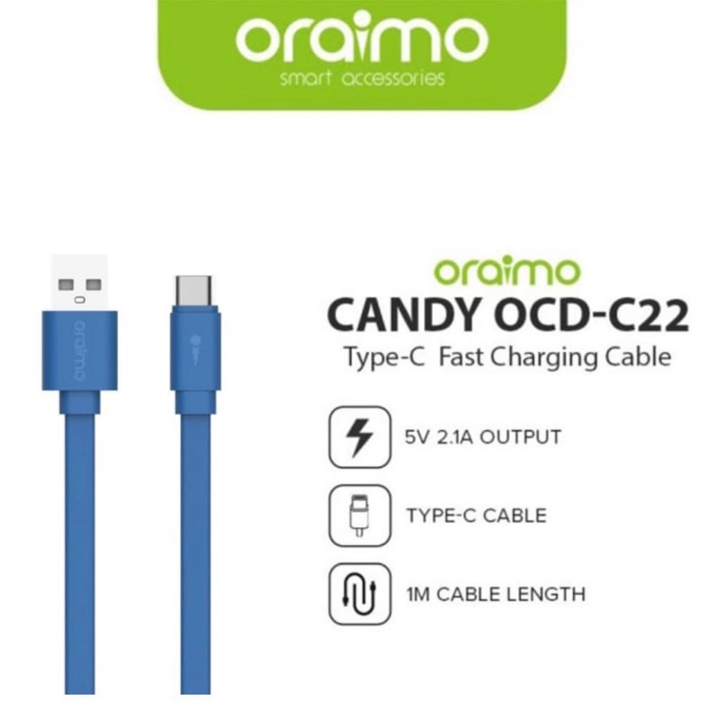 Oraimo OCD-C22 Candy Type-C Fast Charging Android Cable ( 1 PCS ) - Garansi 1 Tahun