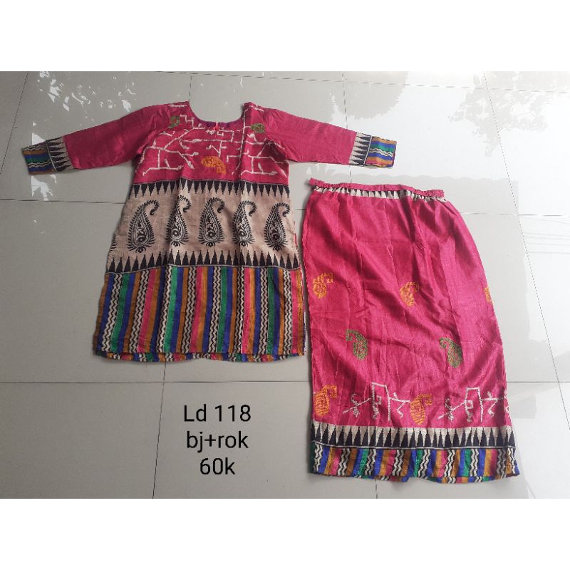 baju india preloved murah kurti set rok pink