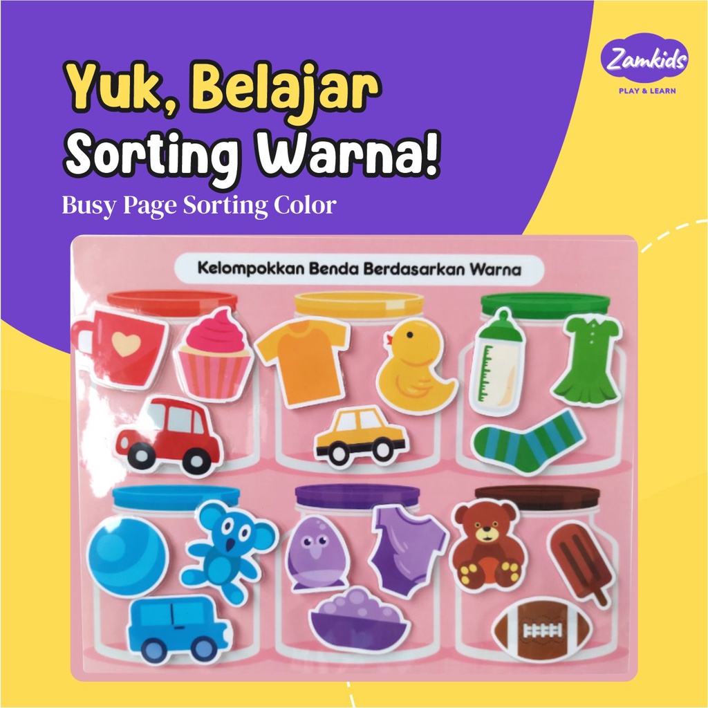 Permainan Edukasi Busy Page Sorting Color Mainan Kreatifitas Anak Dan Balita By Zamkids