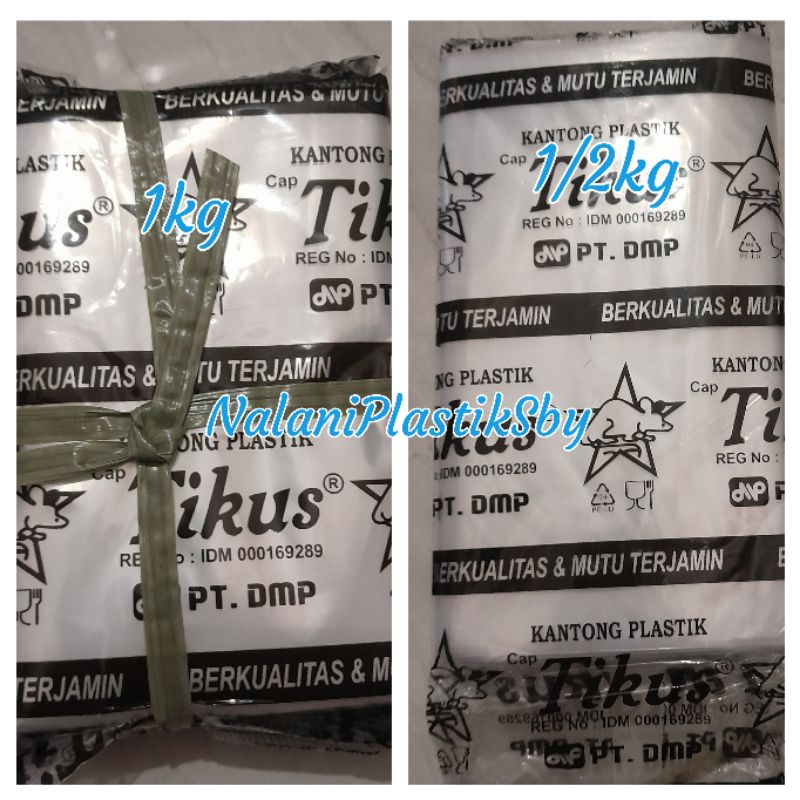 PLASTIK TIKUS PE UK 1KG DAN 1/2KG